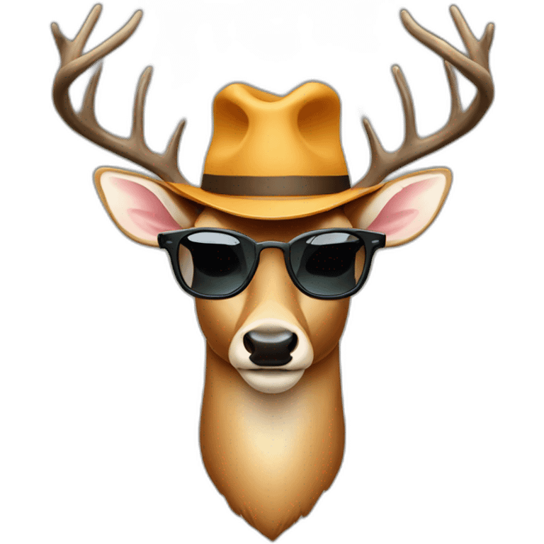 deer with sunglases hat emoji