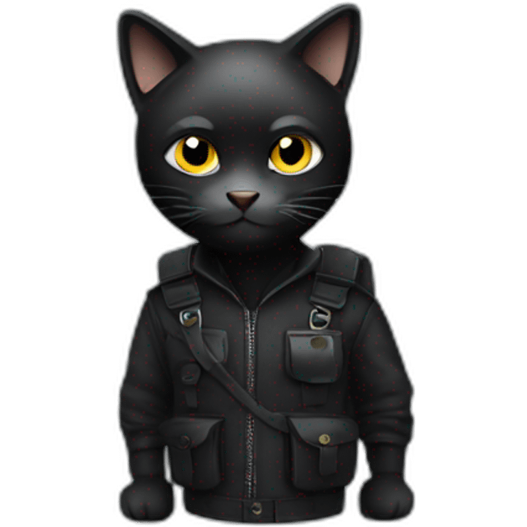 A small black cat as a bank robber. emoji