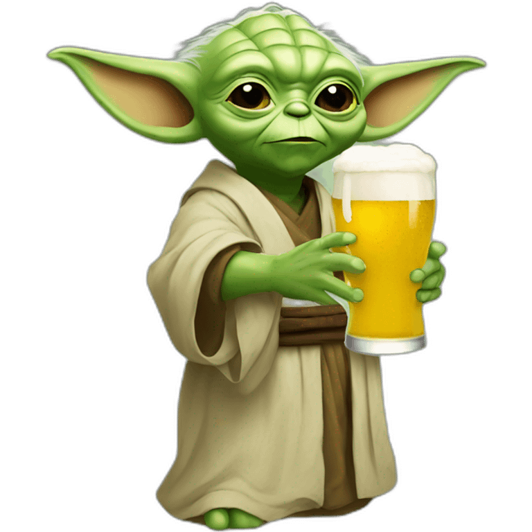 Yoda with beer emoji