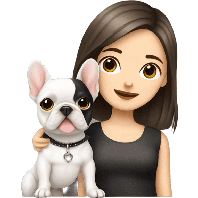 frenchie with girl emoji