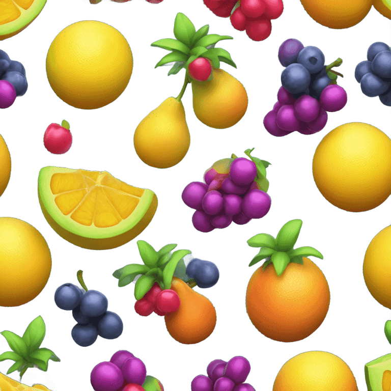 Vibrant fruit still on glass  emoji