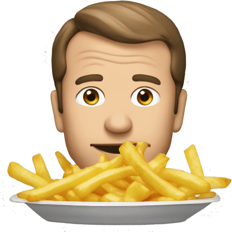 Macron qui mange des frites emoji