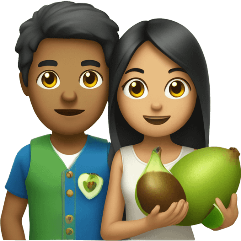 philipino and mexican girl holding a kiwi emoji