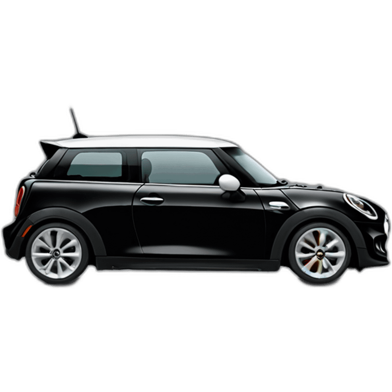 Mini Cooper s f56 noire avec le toit blanc emoji