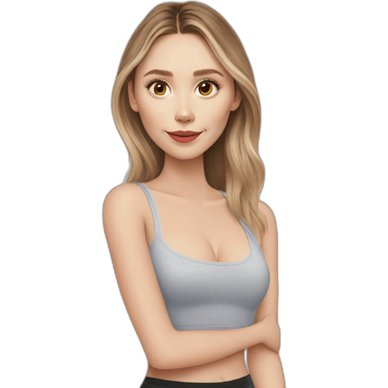 Elizabeth Olsen cartoon wearing tank top emoji