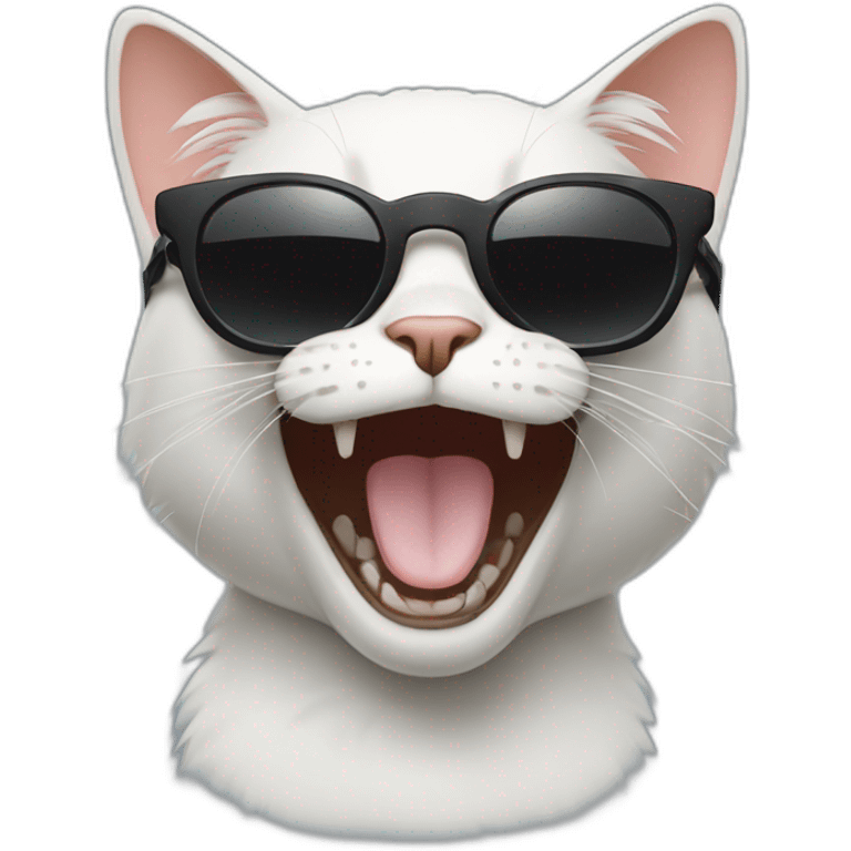 Cat with sunglasses and laughing emoji