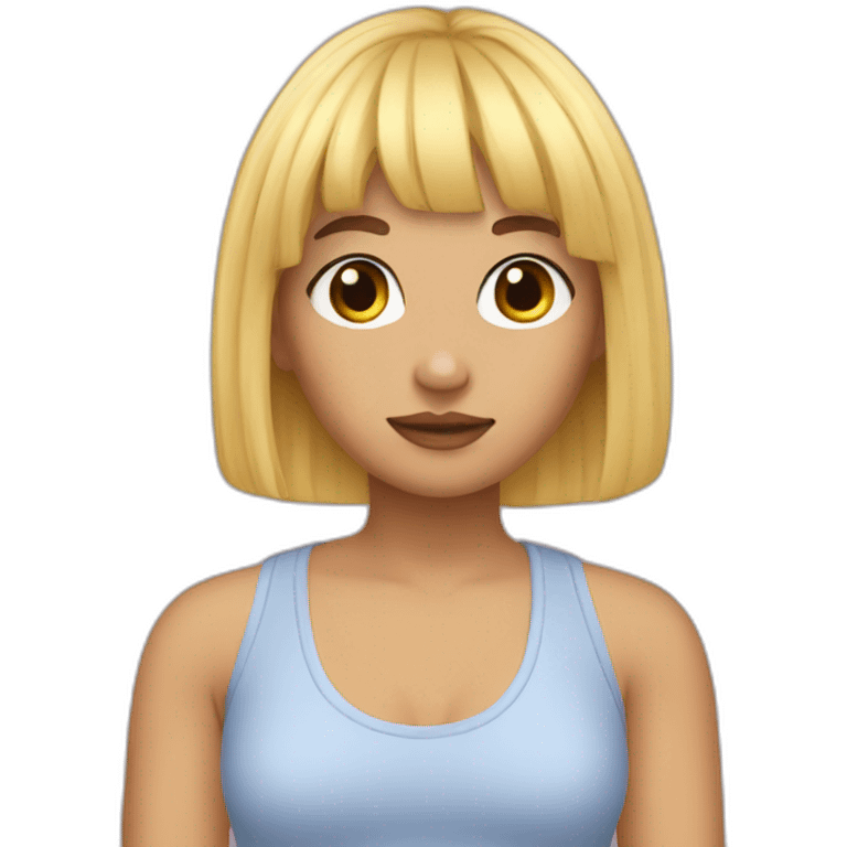 A soft girl with curtain bangs  emoji