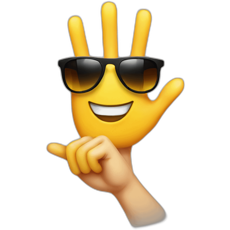 cool hand with smile face and sunglasses emoji