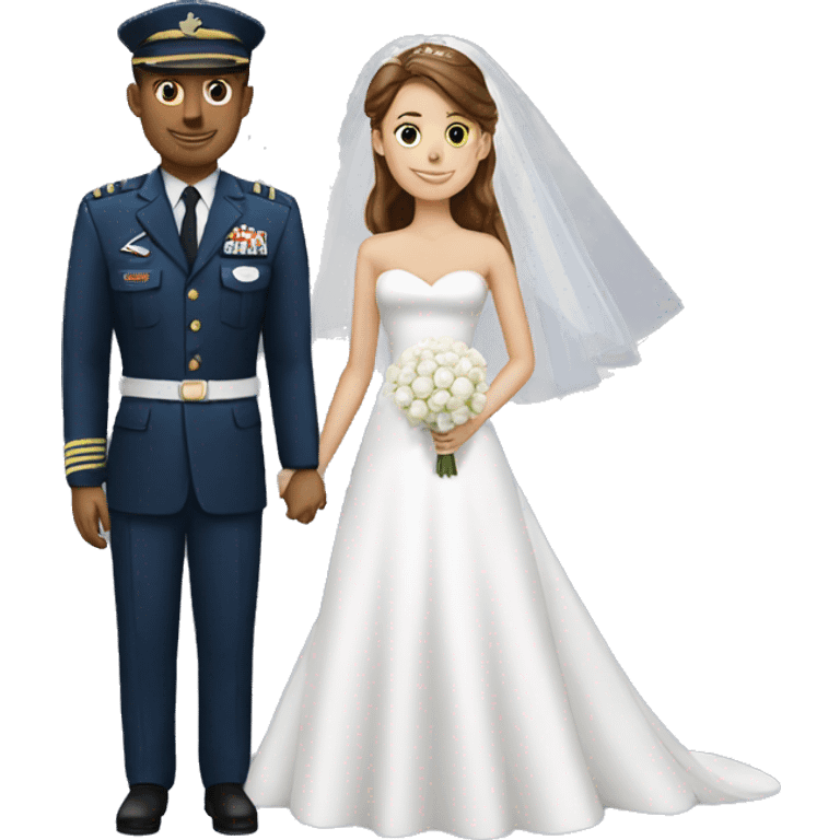 Fighter jet pilot and bride emoji