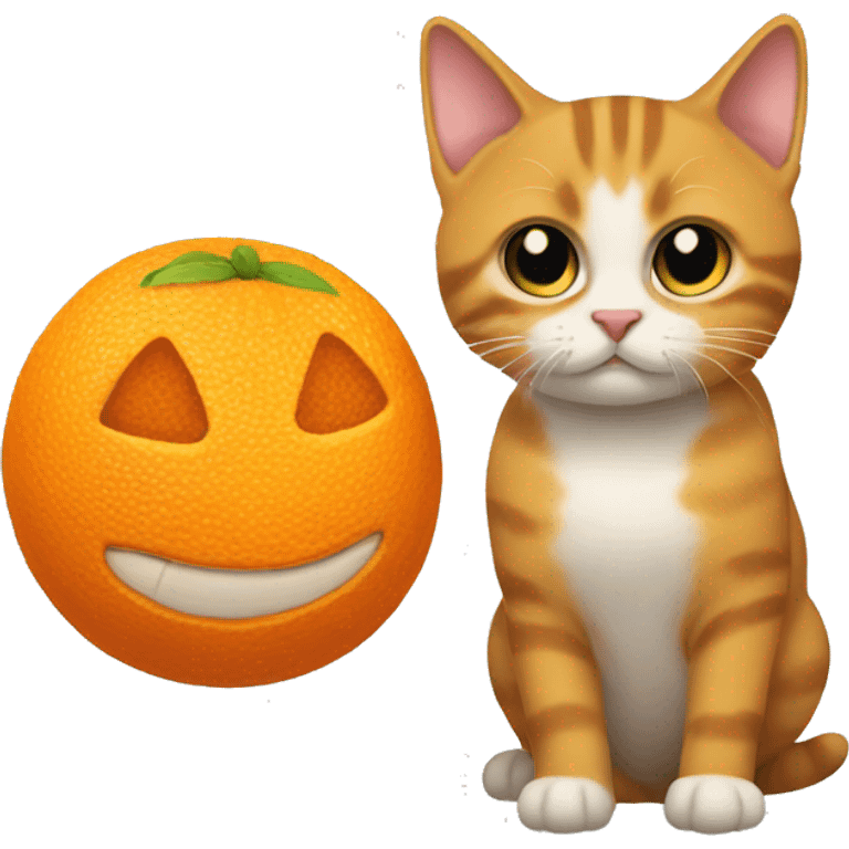 un gato naranja y gordo emoji