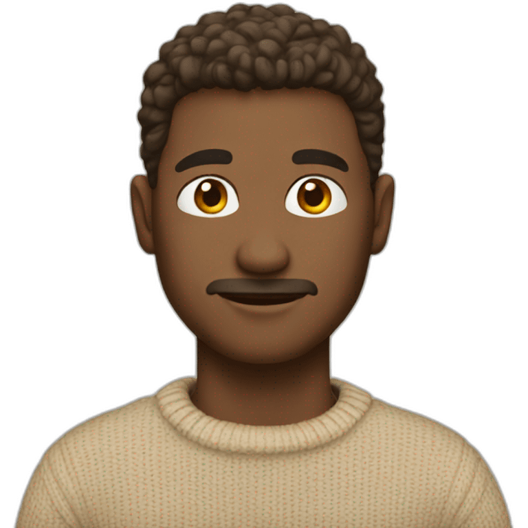 Man wearing sweater beige emoji