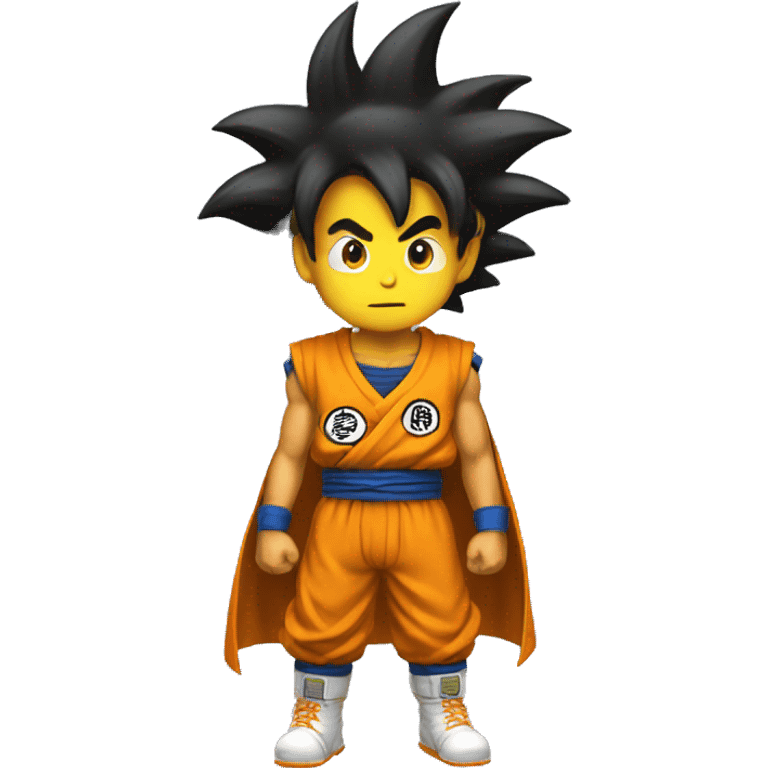 yellow emoji dressed like goku emoji