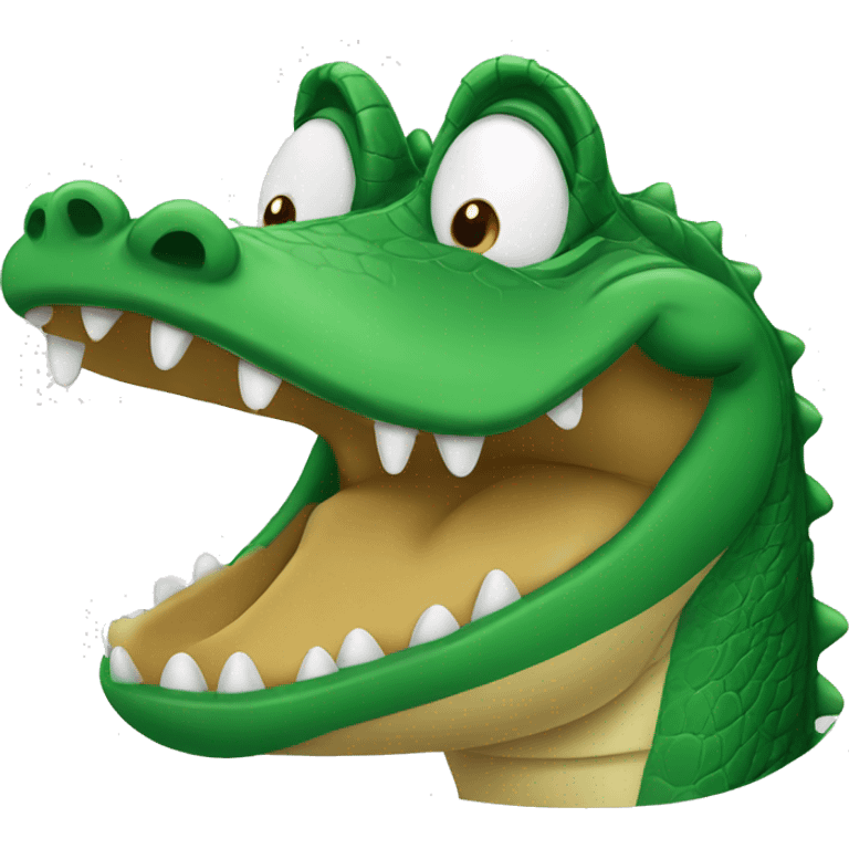 Alligator blowing a kiss emoji