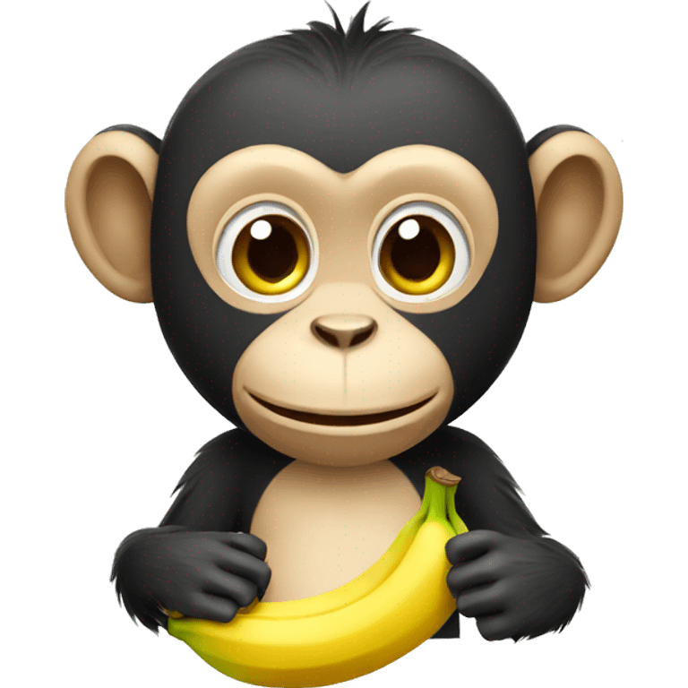 Monkey with banana  emoji