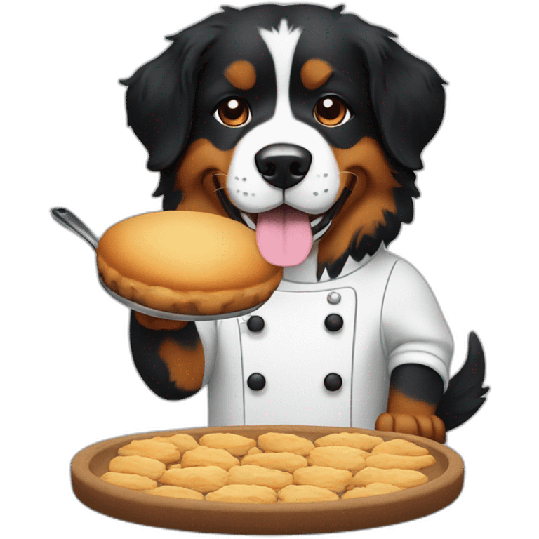 bernese mountain dog baking chef emoji