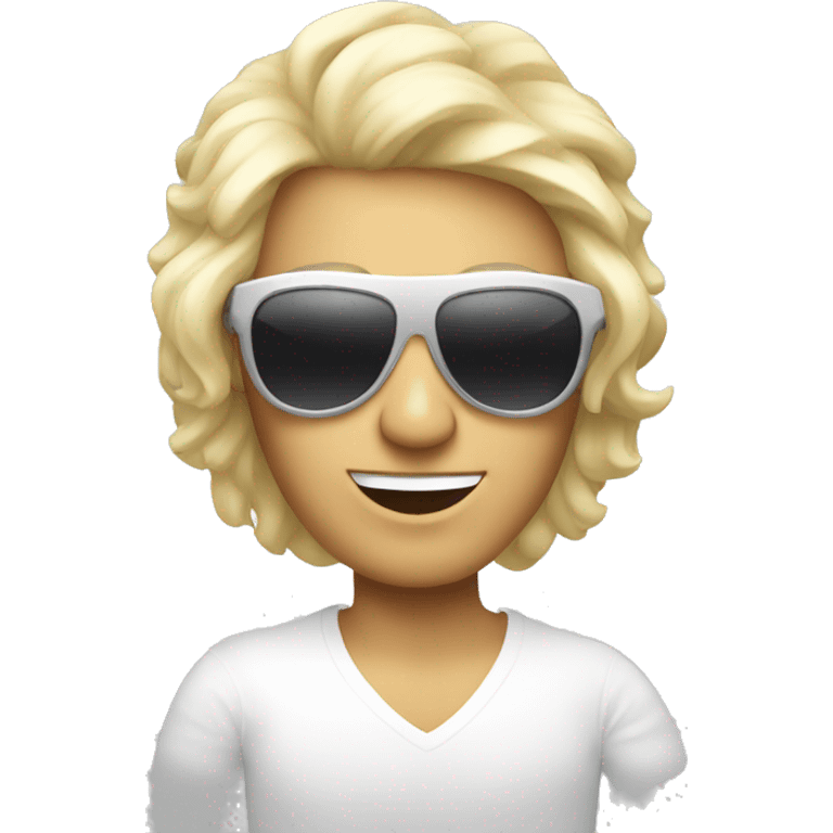 white disco dancer with sunglasses emoji