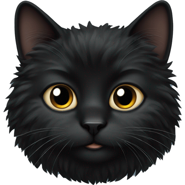 Black fluffy cat emoji