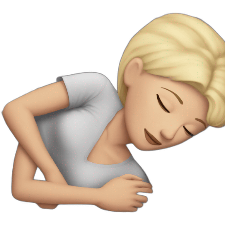 cute blonde girl with her bald boyfriend sleeping emoji