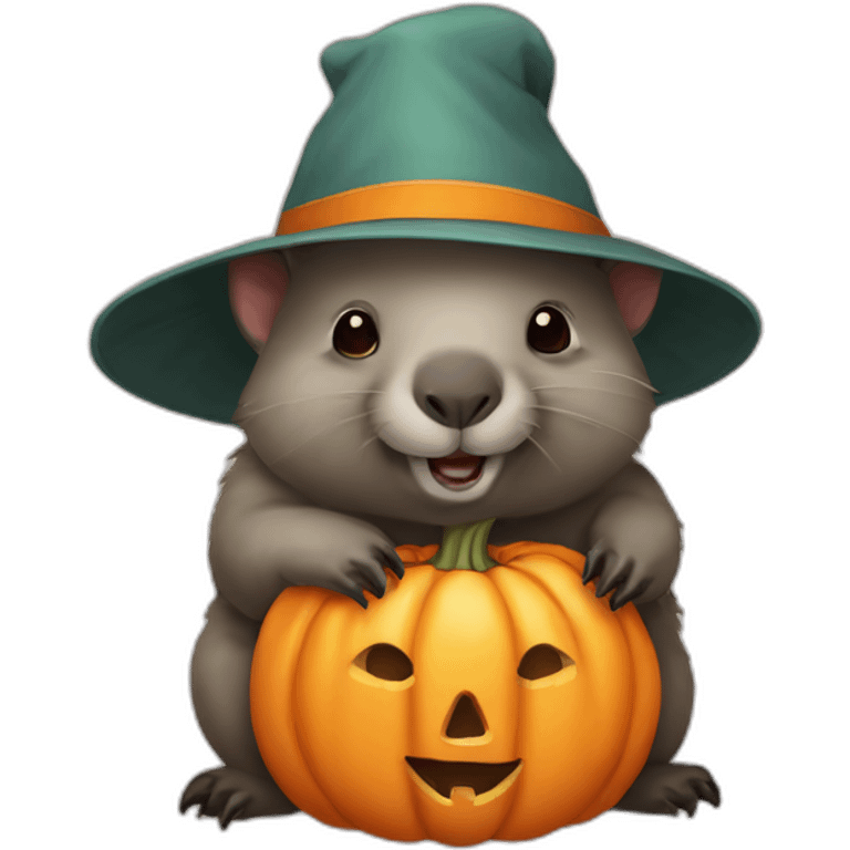 wombat-with-a-pumpkin-hat emoji