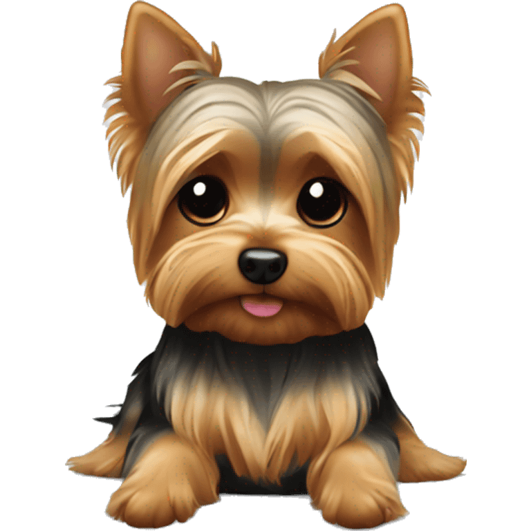 Yorkie dog laying on a pillow emoji