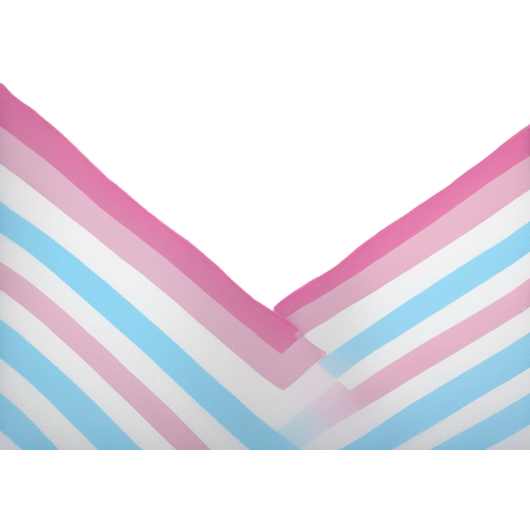 transgender pride flag with five horizontal stripes: light blue, pink, white, pink, and light blue emoji