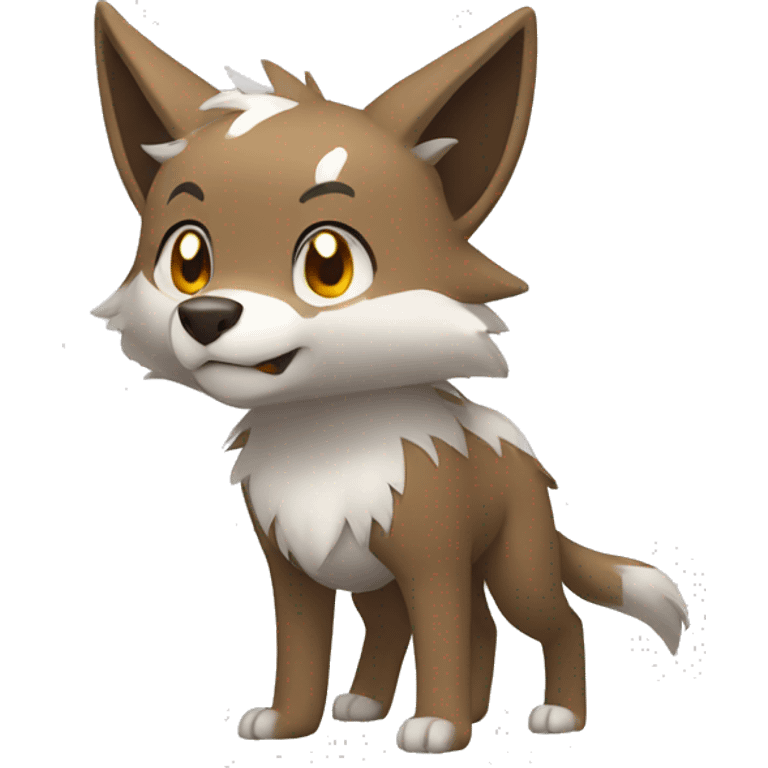 Brown and White Wolf Pokémon Full Body emoji