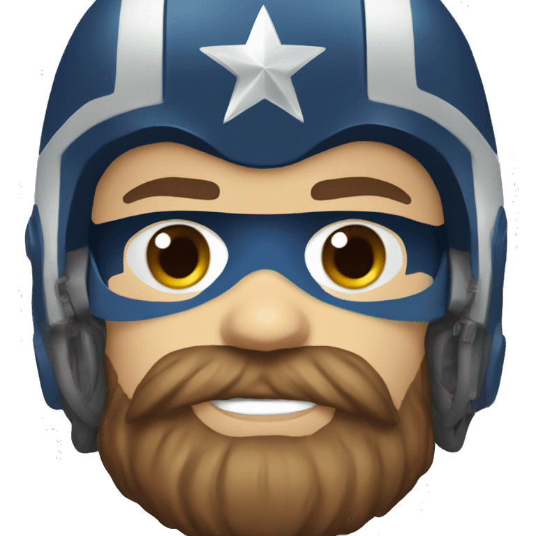 captain america face, helmet and a beard emoji