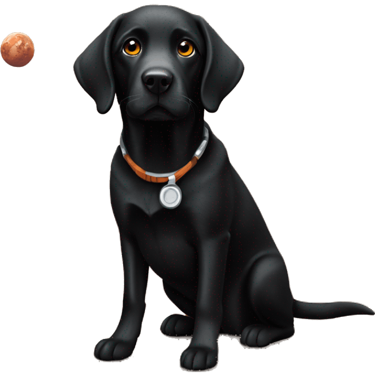 black labrador on Mars mission emoji