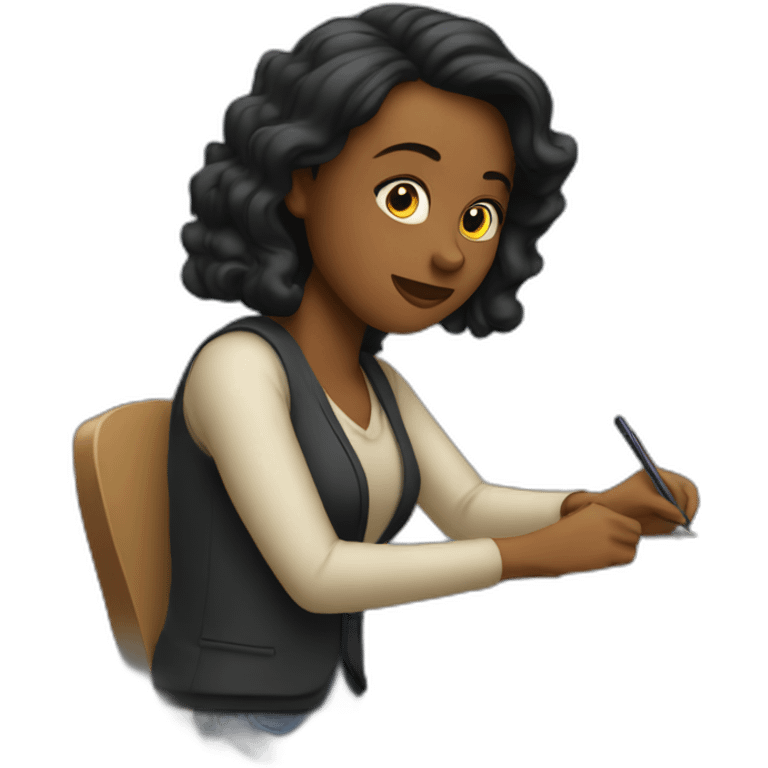 me female writing thesis emoji