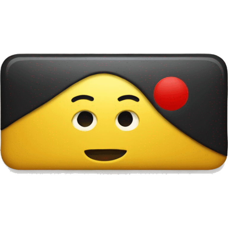 a black and red rectangle with a medium-sized yellow circle in the middle emoji