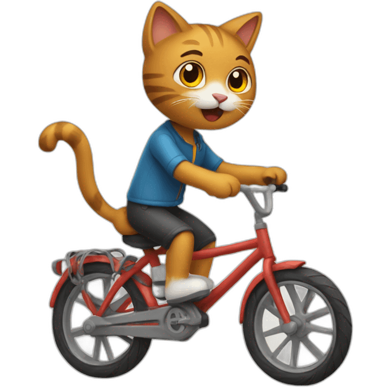 a cat riding a bike emoji