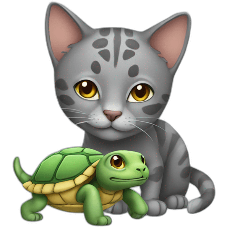 Gray Cat with tortle emoji