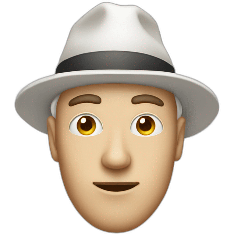 Man in a funny white pointy hat over his head with two holes for his eyes emoji