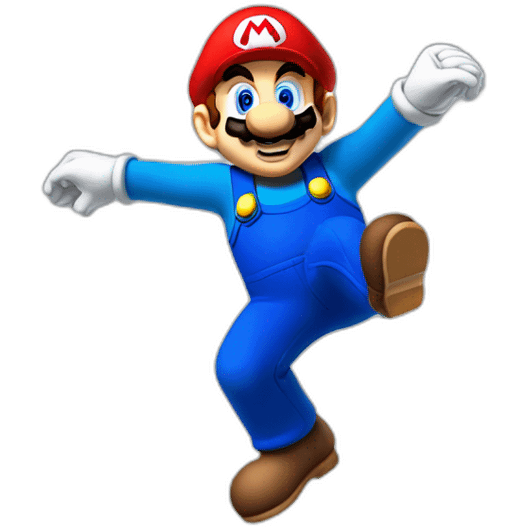 Mario bros jump blue pants emoji