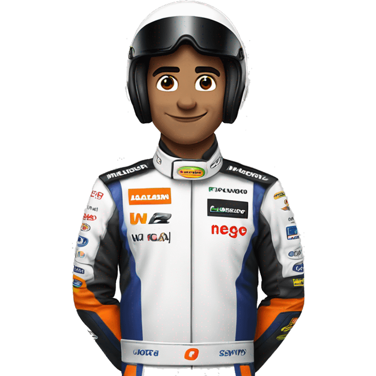 piloto de formula um com uniforme da mclaren parecido com o lando norris emoji