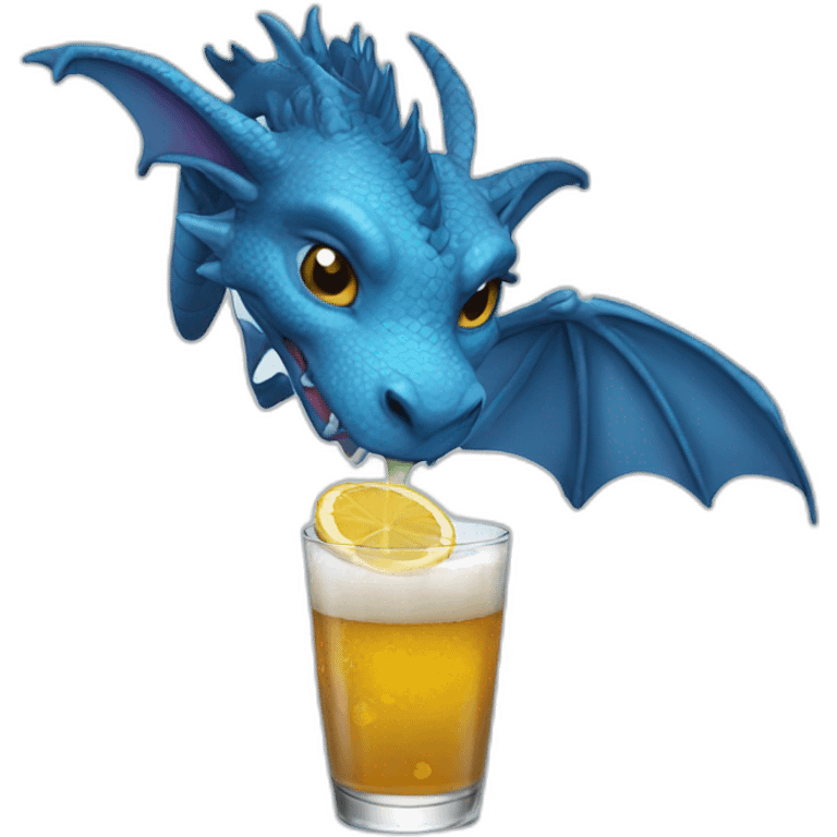 Blue Dragon drinking emoji