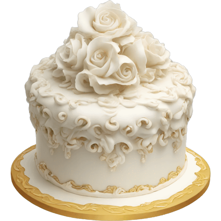 highly detailed white rococo cake emoji