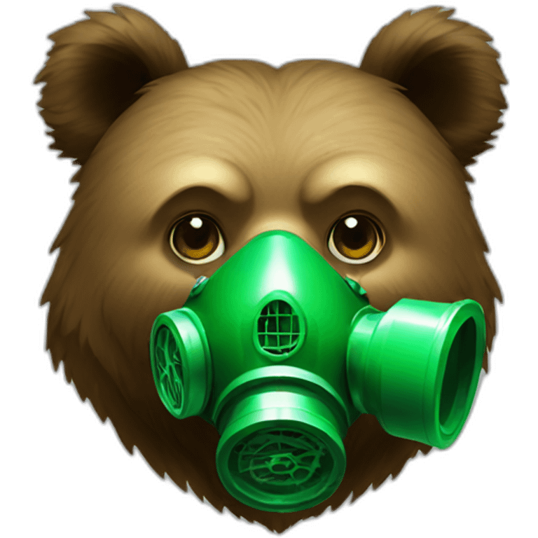 small Grizzly head with a green Gas mask emoji