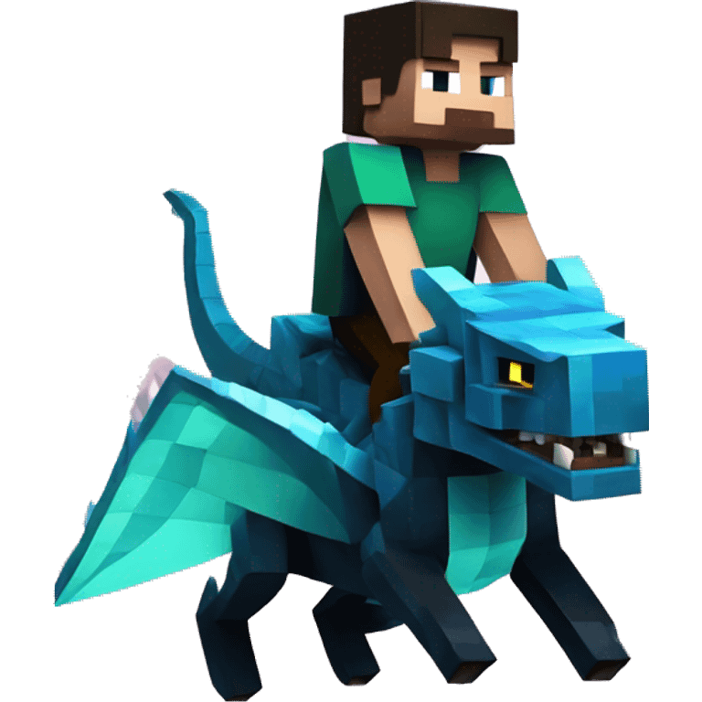 minecraft steve riding an ender dragon emoji