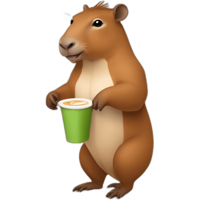 capibara holding a chai latte emoji