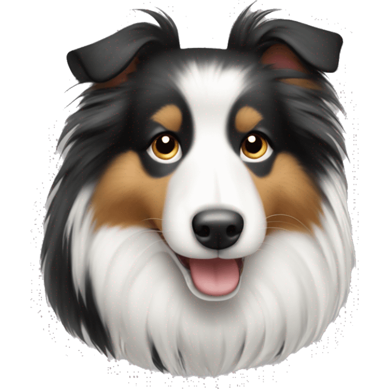 Black and white Shetland sheepdog emoji