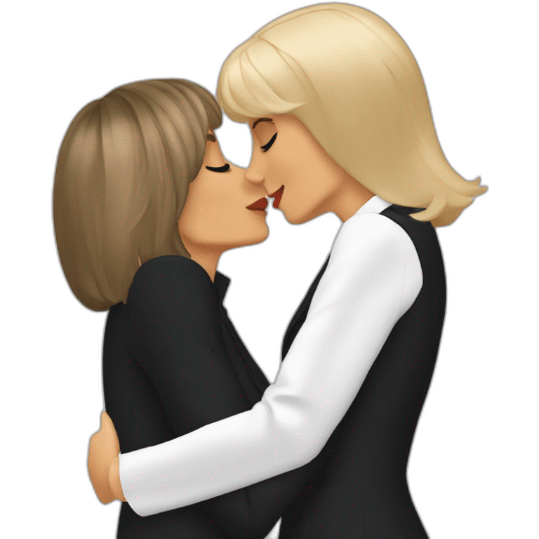 Emanuelle Macron Kiss Brigitte Macron emoji