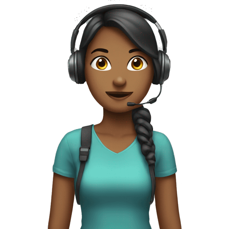 Girl with headset emoji