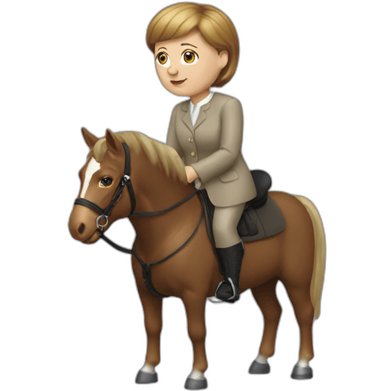 Angela Merkel having a horse body emoji