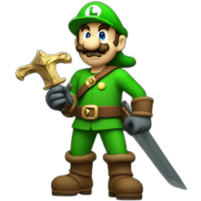 luigi with a giant sword emoji