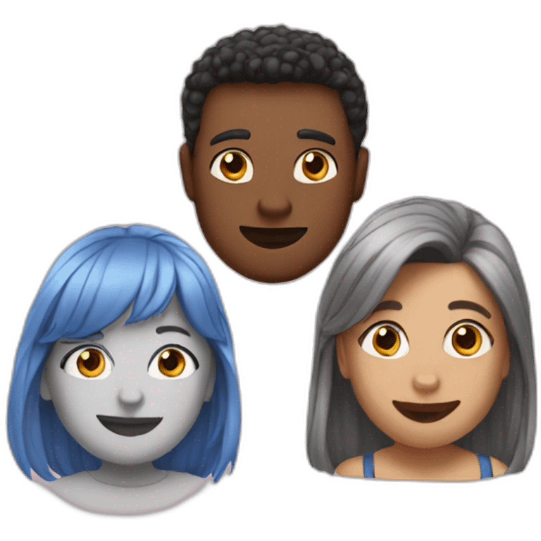 Three friends  emoji