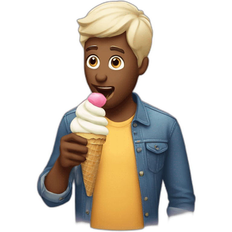 man licking ice cream emoji