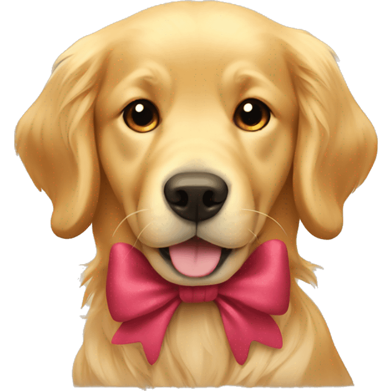 Golden retriever with bow  emoji