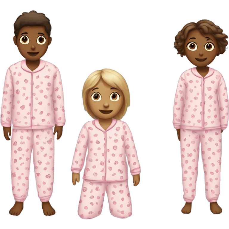 Boy and girl matching pijamas emoji