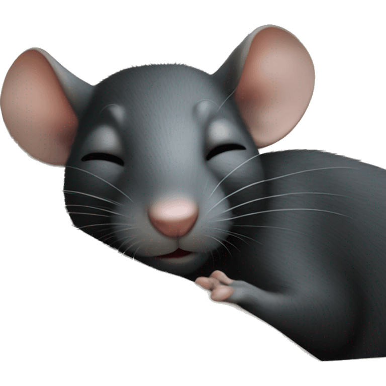 sleeping dizzy black rat emoji